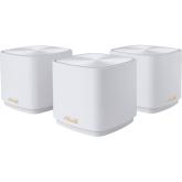 Asus dual-band large home Mesh ZENwifi system, XD4 PLUS 3 pack; white, AX1800 , 1201 Mbps+ 574 Mbps, 128 MB Flash, 256 MB RAM ; IEEE 802.11a, IEEE 802.11b, IEEE 802.11g, WiFi 4 (802.11n), WiFi 5 (802.11ac), WiFi 6 (802.11ax), IPv4, IPv6, 2 x antene intern