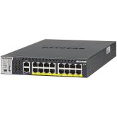 Netgear M4300-16X POE+ APS600W Managed premium Switch16 x 100/1000/2.5G/5G/10GBase-T RJ-45 PoE+ ¦ 1 x Verwaltung (Gigabit-LAN) RJ-45 ¦ 1 x seriell (RS-232) RJ-45 ¦ 1 x Konsole (Mini-USB) ¦ 1 x USB Type A
