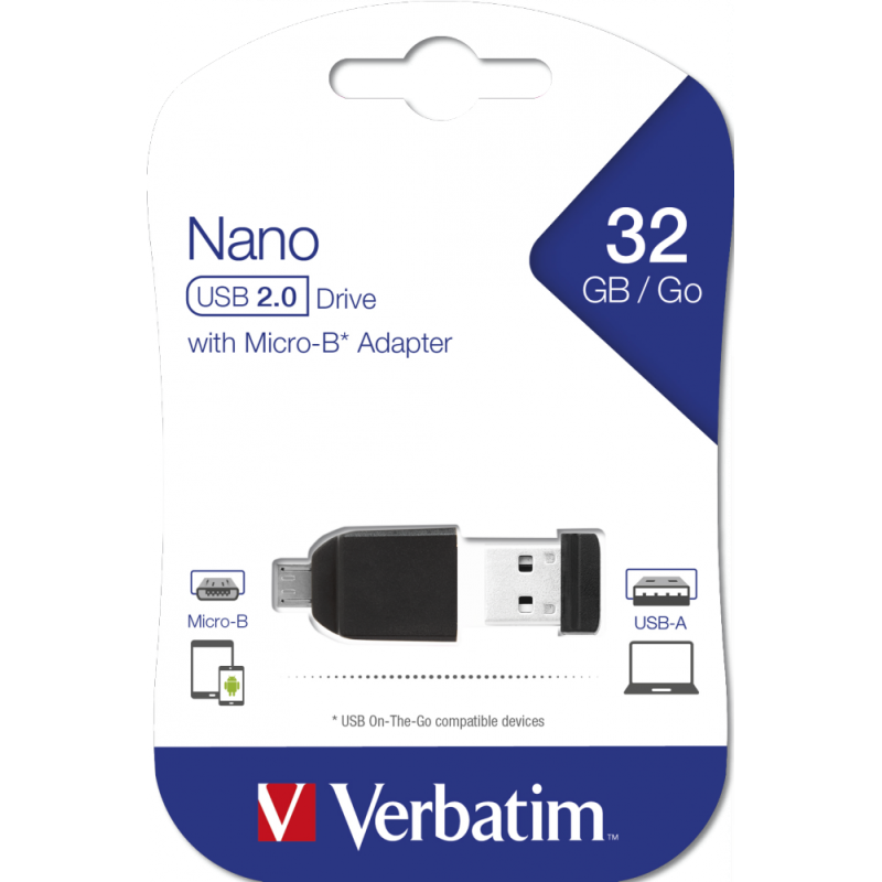 USB DRIVE 2.0 NANO 32GB STORE  N  STAY + OTG ADAPTER 