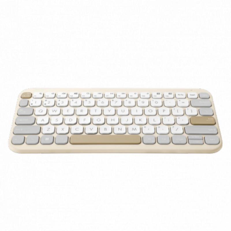 Tastatura wireless ASUS KW100, Culoare: Oat Milk, Greutate: 0.374 ASUS Marshmallow Keyboard KW100 este o tastatura wireless compacta, ultrasubtire, cu un design minimalist.Este compatibila cu dispozitivele Windows, ChromeOS, MacOS, iOS si iPadOS, tastatur
