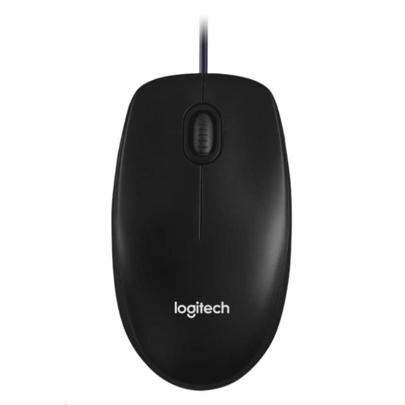 Mouse Logitech M100, optic, interfata USB, rezolutie 1000 DPI, negru