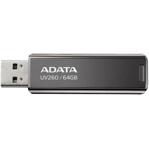 MEMORIE USB 2.0 ADATA 64 GB, retractabila, carcasa metalica, negru, 