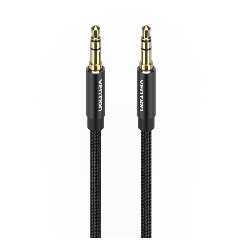 Cablu audio Vention, Jack 3.5mm (T) la Jack 3.5mm (T) conectori auriti, braided BBC si TPE, negru, 