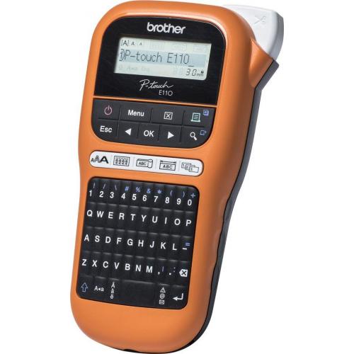 Brother PT-E110 Direct termica  | Viteza de printare 20 mm/sec | Graphic LCD  | Built-in Telecom/Electrical Labelling Layouts (Cable/Flag, Flace Plate&Serial/Numbering functions)  | AD-24ES Adapter  | Carry Case  | PTE110VPYJ1  | Brother