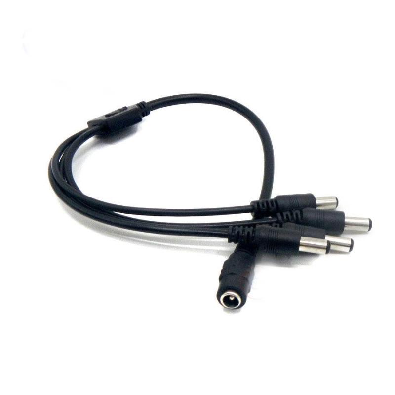 Cablu de alimentare tip splitter LN-EC401; Conectori 1 x mama, 4 x tata; Cablu de alimentare tip distribuitor pentru conectarea alimentarii la camerele de supraveghere;