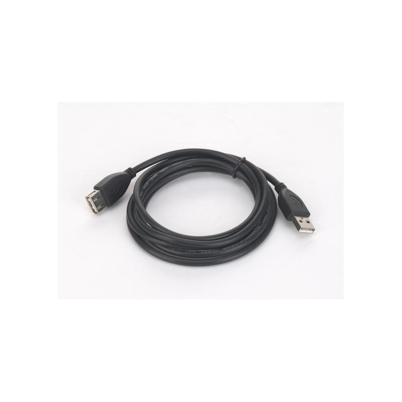 CABLU USB GEMBIRD prelungitor, USB 2.0 (T) la USB 2.0 (M), 1.8m, conectori auriti, negru, 