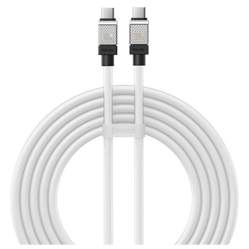 CABLU alimentare si date Baseus, Fast Charging Data Cable pt. smartphone, USB Type-C (T) la USB Type-C (T),  E-marker, 100W, 2m, alb, 