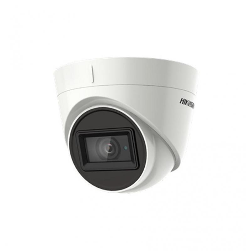 Camera de supraveghere Hikvision Turbo HD Outdoor Dome, DS-2CE76H8T- ITMF(2.8mm); 5 MP; Fixed Lens: 2.8mm; 5MP@20fps, 4MP@25fps(P)/30fps(N) (Default), EXIR, 20m IR, Outdoor EXIR Turret, ICR, 0.005 Lux/F1.2, 12 VDC, Smart IR, True WDR, 3D DNR, OSD Menu(Up 