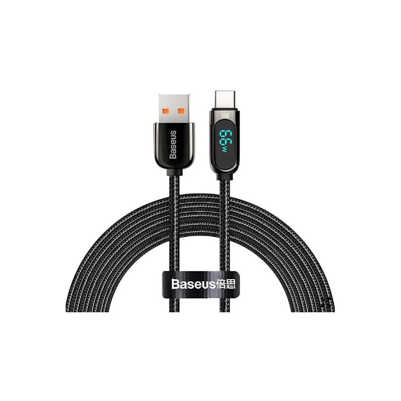 CABLU alimentare si date Baseus Display, Fast Charging Data Cable pt. smartphone, USB la USB Type-C 66W, braided, 1m, negru 