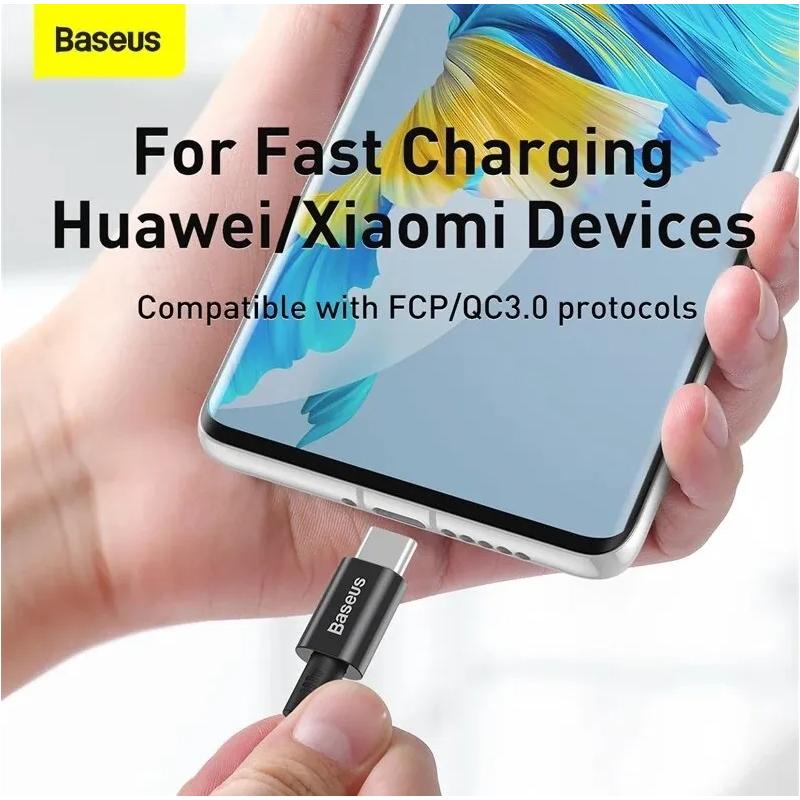 CABLU alimentare si date Baseus Superior, Fast Charging Data Cable pt. smartphone, USB Type-C la USB Type-C 100W, 2m, alb 
