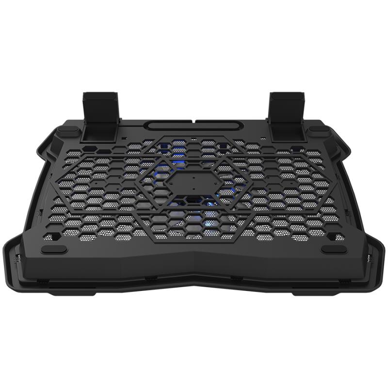 CANYON Cooling stand single fan with 2x2.0 USB hub, support up to 10”-15.6” laptop, ABS plastic and iron, Fans dimension:125*125*15mm(1pc), DC 5V, fan speed: 800-1000RPM, size:340*265*30mm, 406g