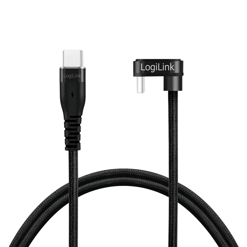 CABLU alimentare si date LOGILINK, pt. smartphone, USB 2.0, USB Type-C (T) la USB Type-C (T) la 180 grade, 1m, 2 x ecranat, aluminiu, negru, 