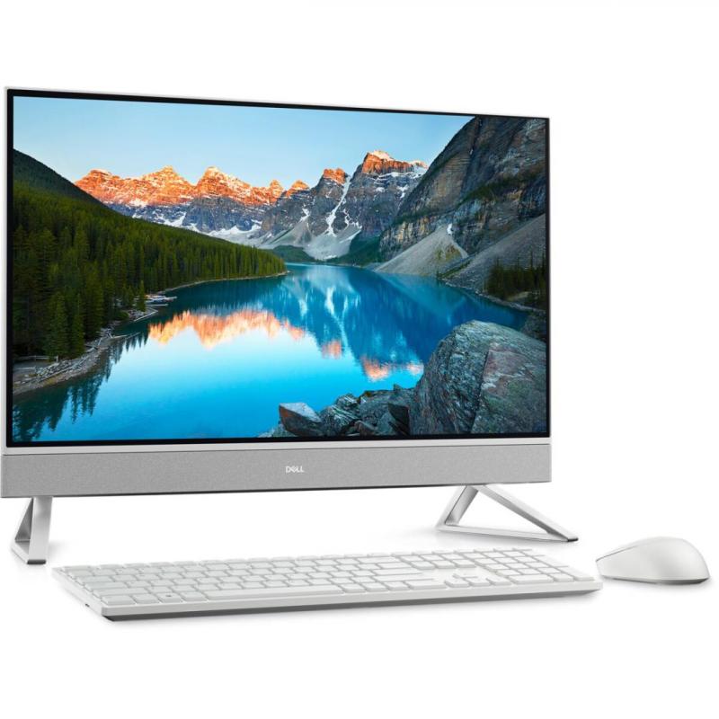 Inspiron All-In-One 7730, 27-inch FHD (1920 x 1080) Narrow Border Infinity Touch Display with Wide Viewing Angle, 5MP IR Tilt Camera (White), Pearl White with Fabric Cover for Touch LCD, Intel(R) Core(TM) 7 processor 150U (12MB cache, 10 cores, 12 threads