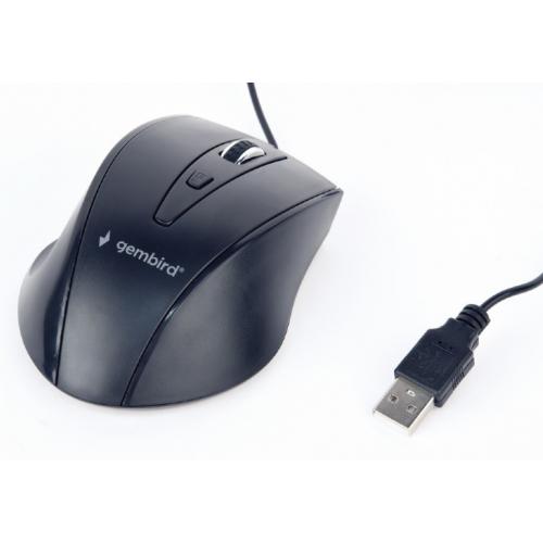 GEMBIRD MUS-4B-02 optical mouse MUS-4B-02 1200 DPI USB Black 1.35m cable length