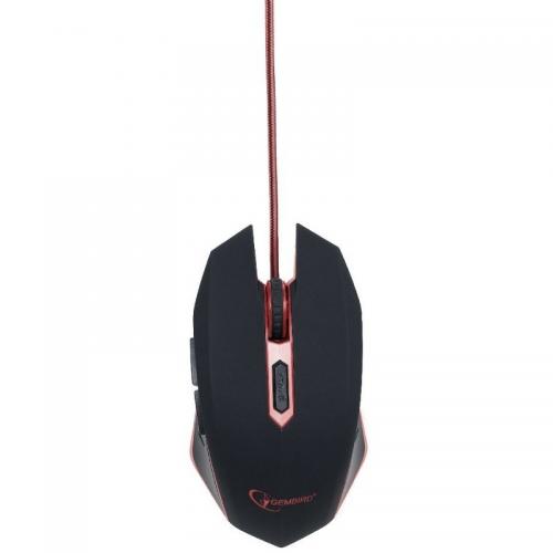 GEMBIRD MUSG-001-R Gembird gaming optical mouse 2400 DPI, 6-button, USB, black with red backlight