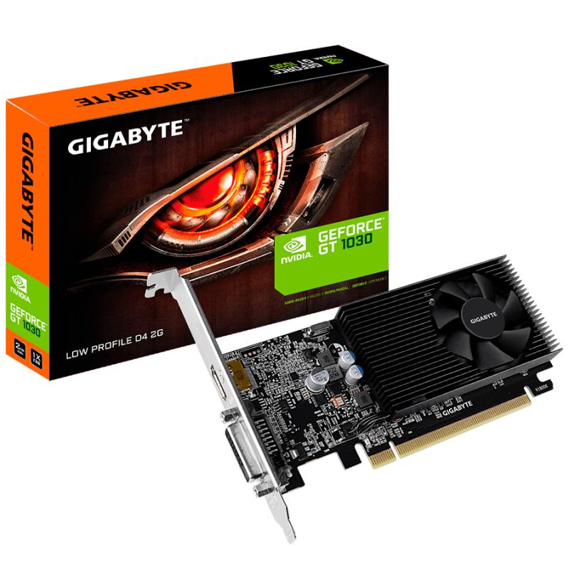 GIGABYTE Video Card NVidia GeForce GT 1030 DDR4 2GB/64bit, 1151MHz/2100MHz, PCI-E 3.0 x16, HDMI, DVI-D, Cooler, Low-profile, Retail