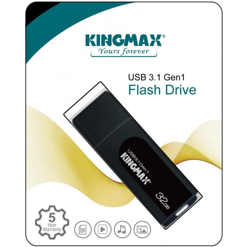 MEMORIE USB 3.2 Gen 1 KINGMAX  32 GB, cu capac, plastic, negru, 