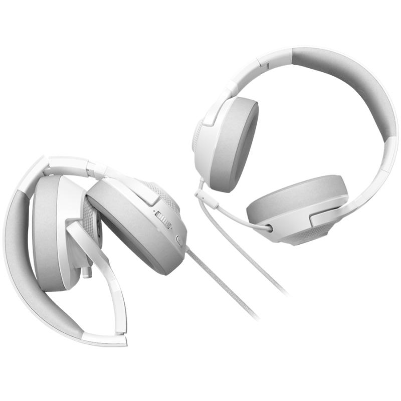 LORGAR Noah 101, Gaming headset with microphone, 3.5mm jack connection, cable length 2m, foldable design, PU leather ear pads, size: 185*195*80mm, 0.245kg, white