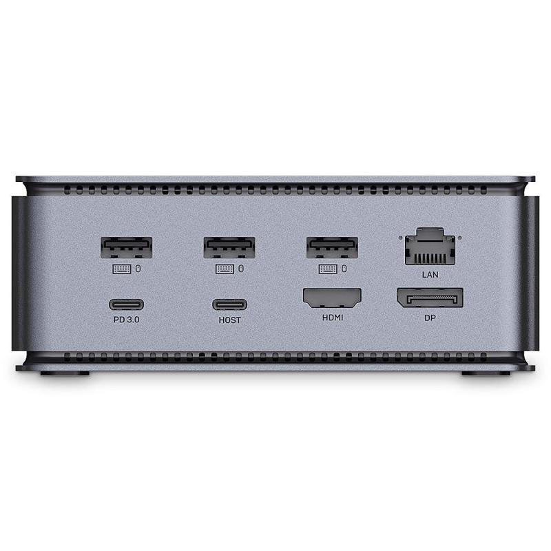 Docking station Lindy, interfete: USB-C la 6x USB-A/ 1x USB-C/1x RJ45/ 1x DisplayPort/1x HDMI/ 1x SD & 1x Micro SD/ 1x 3,5 mm/ 1x USB-C PD(power delivery), latime de banda 10Gbps, 10/100/1000 Mbps, rezolutie maxima (intrare) 7680x4320@60Hz, rezolutie maxi