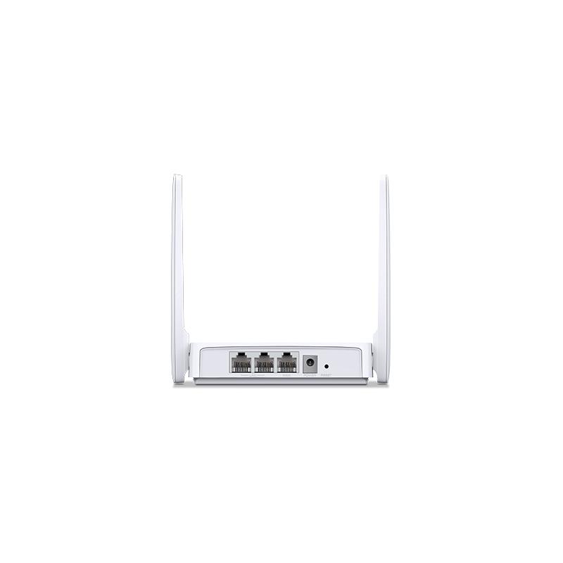 Router Wireless Mercusys N 300 Mbps, MW301R; Standarde Wireless: IEEE 802.11n, IEEE 802.11g, IEEE 802.11b, Frecventa: 2.4 - 2.4835GHz, Rata semnal: 11n: Up to 300Mbp, 11g: Up to 54Mbps, 11b: Up to 11Mbps, Interfata: 2 10/100Mbps LAN, 1 10/100Mbps WAN, Ant