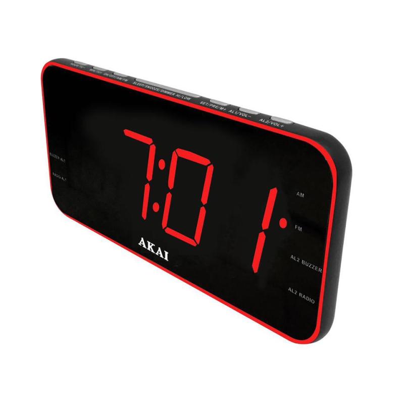 Radio cu ceas Akai ACR-3899, 40 posturi presetate, sursa de alimentare 110-240V, slot de baterii 2 x 1.5V, ecran 1.8