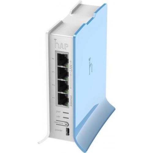 MIKROTIK home Access Point hAP lite, RB941-2ND-TC, 4* 10/100 Ethernetports, 1* CPU core count, CPU nominal frequency: 650 MHz, RAM: 32 MB,Flash Storage: 16 MB, 2* Wireless 2.4 GHz number of chains onboardwireless, 802.11b/g/n, Antenna gain dBi for 2.4 GHz