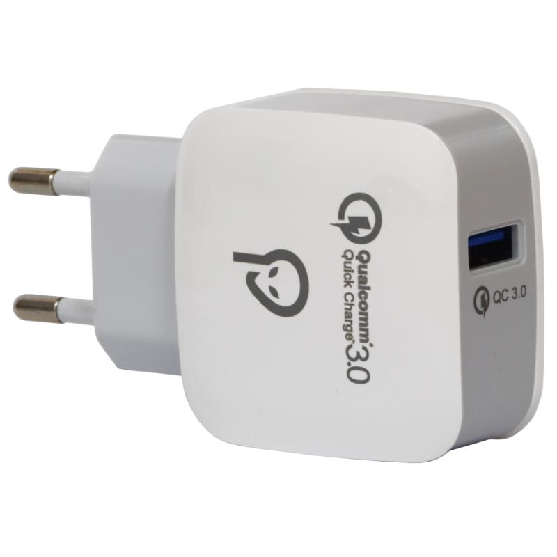 Incarcator retea Spacer Quick Charge 3.0 18W, 1 x USB, alb