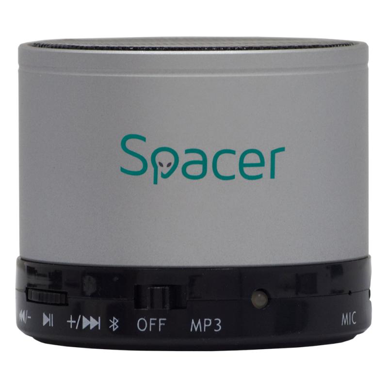 BOXA SPACER portabila bluetooth TOPPER, RMS:  3W, control volum, acumulator 520mAh, timp de functionare pana la 5 ore, distanta de functionare pana la 10m, incarcare USB, SILVER, 