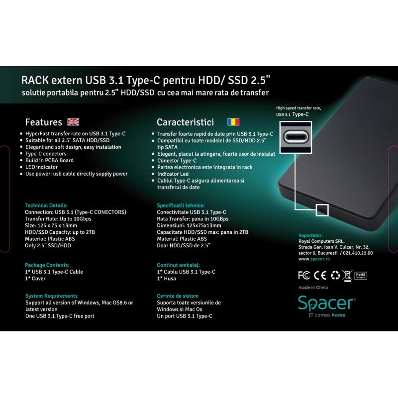 Rack extern HDD/SSD 2.5