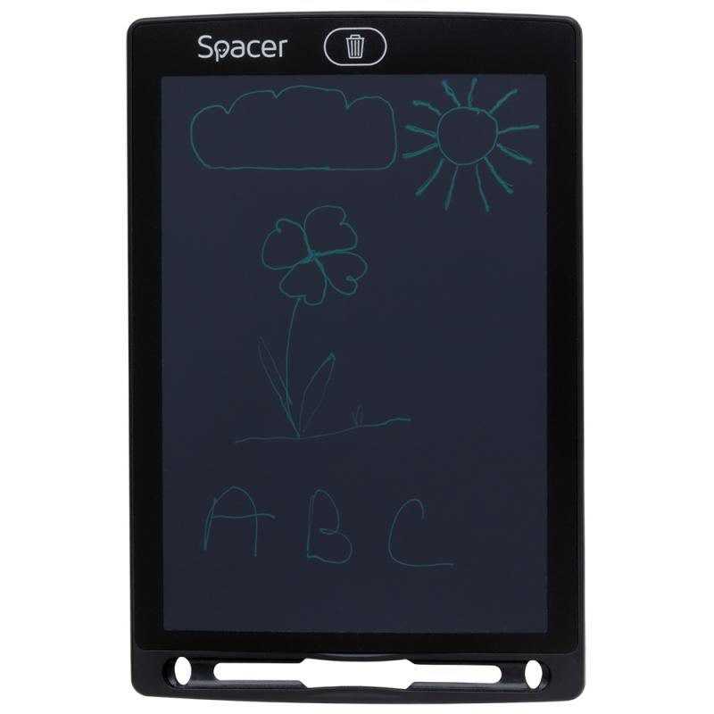 TABLETA LED SPACER pentru scris si desenat, interactiva, e-learning, 8.5 display, black, baterie CR1220 