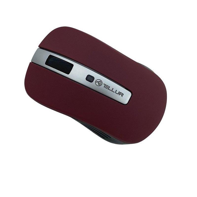 Mouse wireless Tellur Basic, LED, Rosu inchis