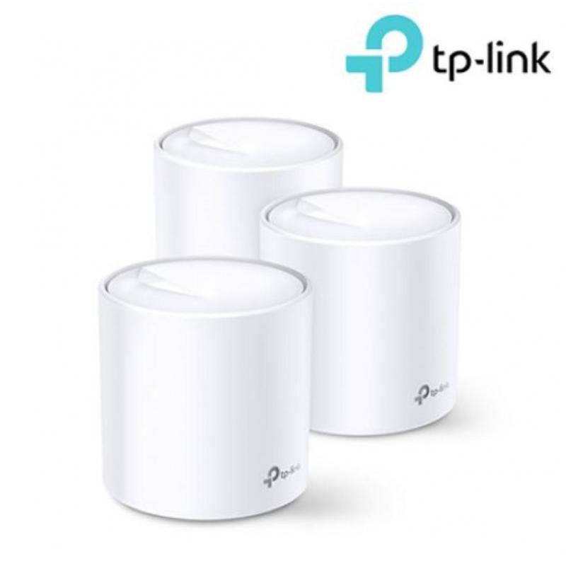 TP-Link AX1800 whole home mesh Wi-Fi 6 System, Deco X20(3-pack); Wireless Standards: IEEE 802.11a/n/ac/ax 5GHz, IEEE 802.11b/g/n/ax 2.4GHz, Signal Rate: 575 Mbps on 2.4GHz, 1200 Mbps on 5GHz, 1024QAM on 2.4GHz and 5GHz, 2 X 10/100/1000 Mbps RJ45 ports, Wo