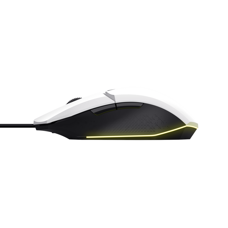 Mouse Trust GXT110W Felox cu fir, rezolutie maxima 6400 DPI, alb