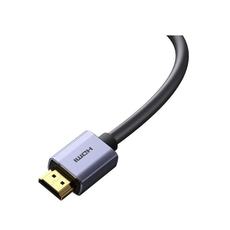CABLU video Baseus High Definition, HDMI (T) la HDMI (T), rezolutie maxima 4K UHD la 60 Hz, conectori auriti, 3m, negru 