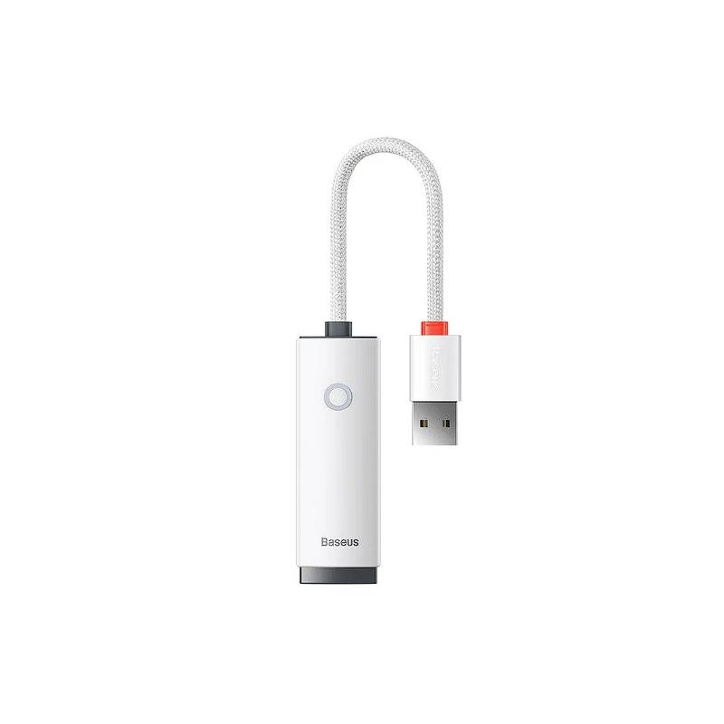 ADAPTOR RETEA Baseus Lite, USB 2.0 to RJ-45 Gigabit LAN Adapter, LED, alb 