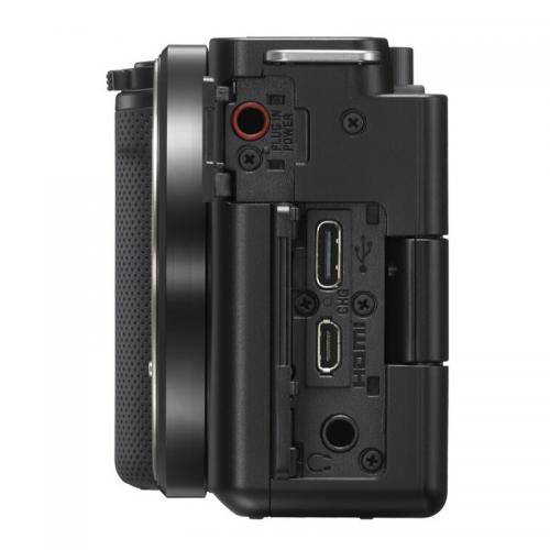 Kit SONY Alpha ZV-E10 Mirrorless dedicat pentru Vlogging 24MP, ISO 100-32.000 (Extins: 50-51.200), 1/4000s, 4K @30fps, SD/SDXC/SDHC, Rafala 11cps, Wi-Fi, Senzor APS-C, Montura Sony E, Obiectiv 16-50mm, F3.5-5.6